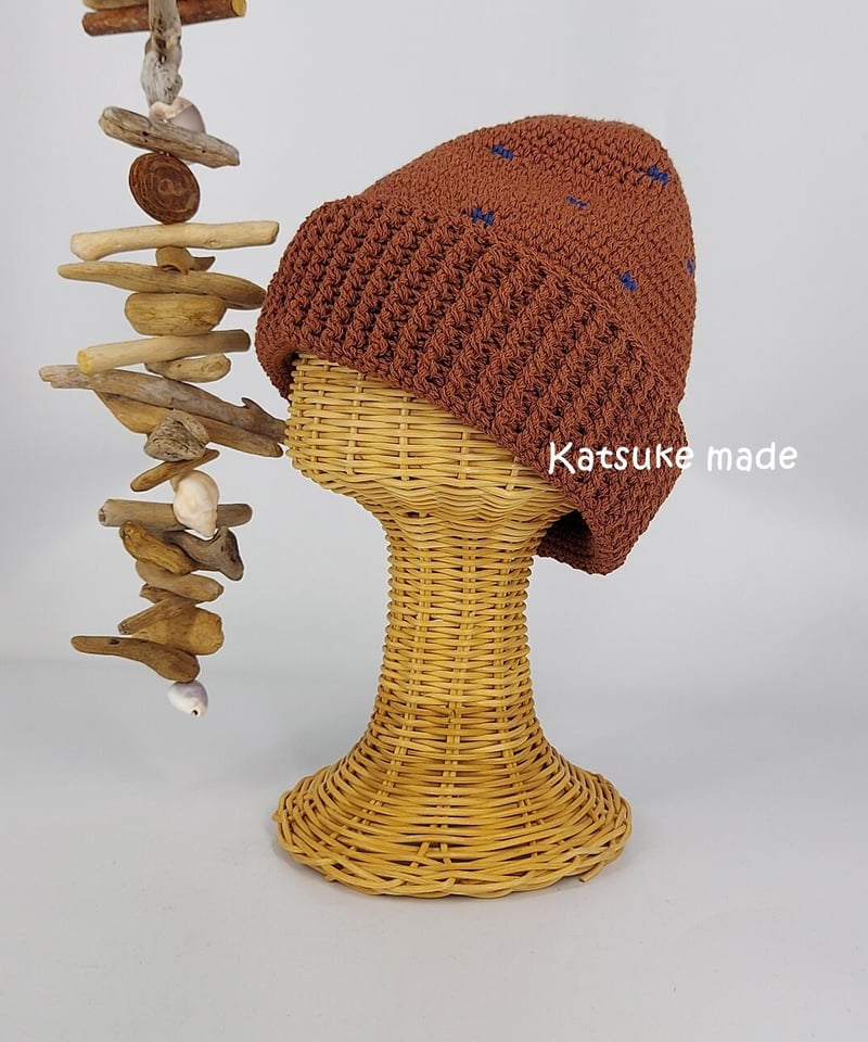 ドット風柄編みのニット帽大人用⑨ | Katsuke made ONLINE STORE