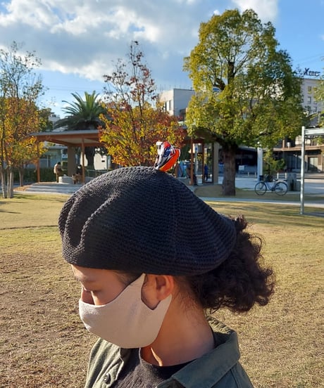 コットンのシンプルなベレー帽⑥