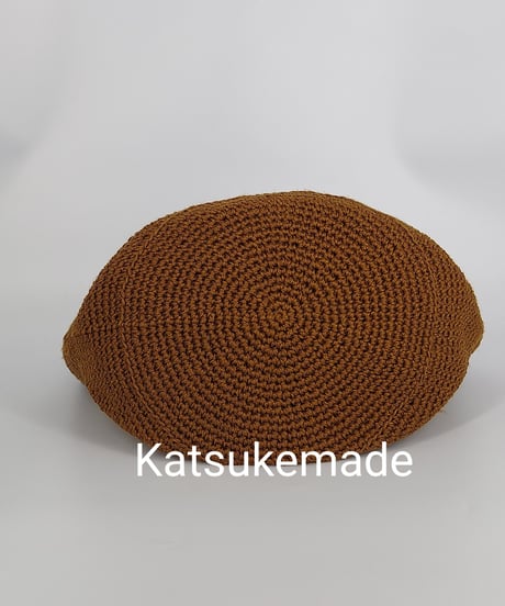 柄編みの手提げ丸底⑤