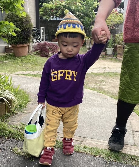 トンガリKids1～2歳サイズコットン糸の柄編み①