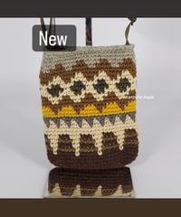 ウールの総柄編みのポシェット③