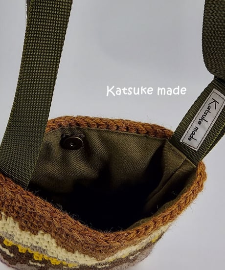 ウールの総柄編みのポシェット②