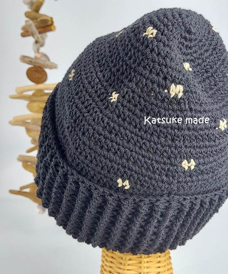ドット風柄編みのニット帽大人用⑤ | Katsuke made ONLINE STORE