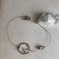 Circle pearl chokerネックレス