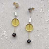Yellow disk drop earrings ピアス＆イヤリング