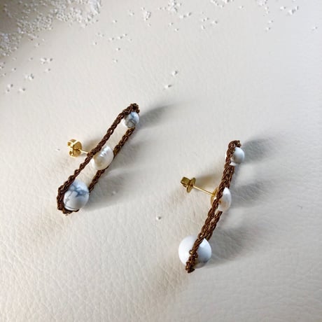 Three   stone  ピアス  イヤリング