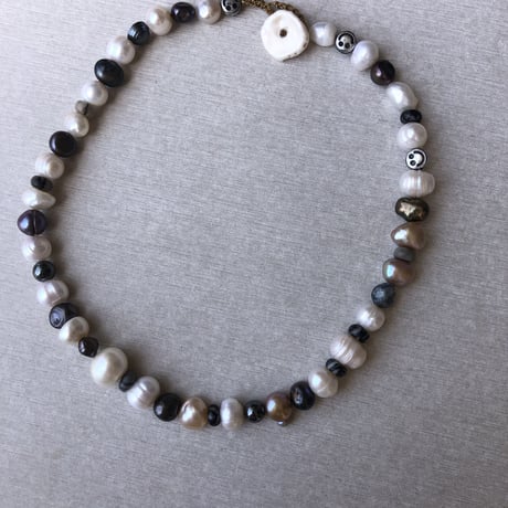 Black and white pearls  necklace