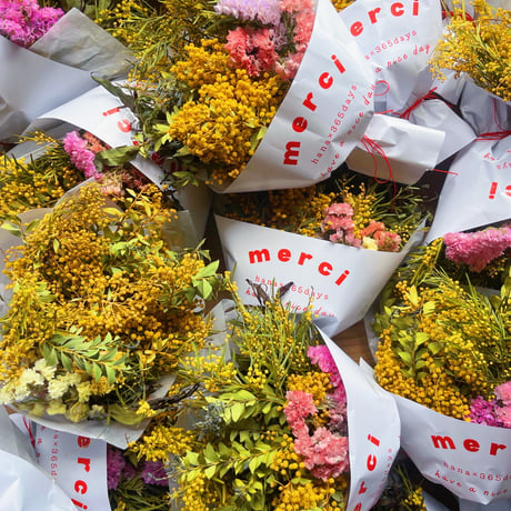 【NEW】キナリ製作所/在庫無し（今季終了）・CHOOSEBASE SHIBUYA 残りわずか】「 hana × merci！」ありがとう!の笑顔の花束でキモチを贈ろう！