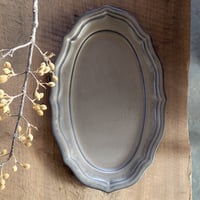 堀江陶器　金彩　オーバル　レリーフプレート　L