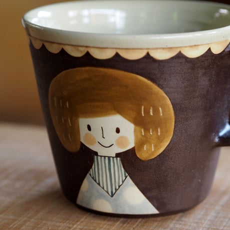 増永　典子　女の子マグカップ　ストライプ　０４