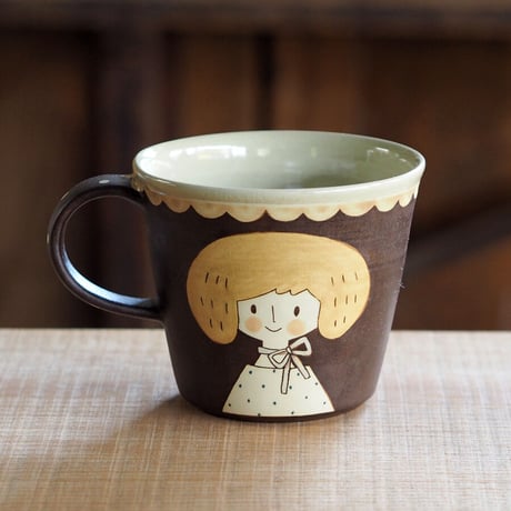 増永　典子　女の子マグカップ　ストライプ　０４