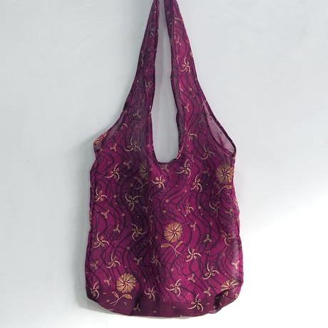 リサイクルサリー　エコバッグ　パープル系　no.5