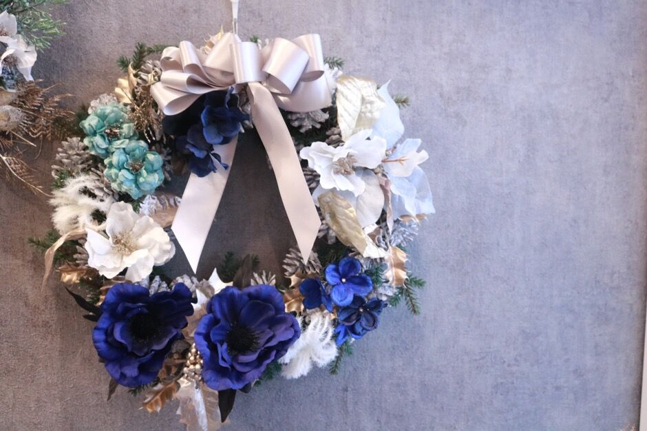 【オトナリース】アンティークローズとブルーベリーのリース オトナリース】アンティークローズとブルーベリーのリース 【公式通販】