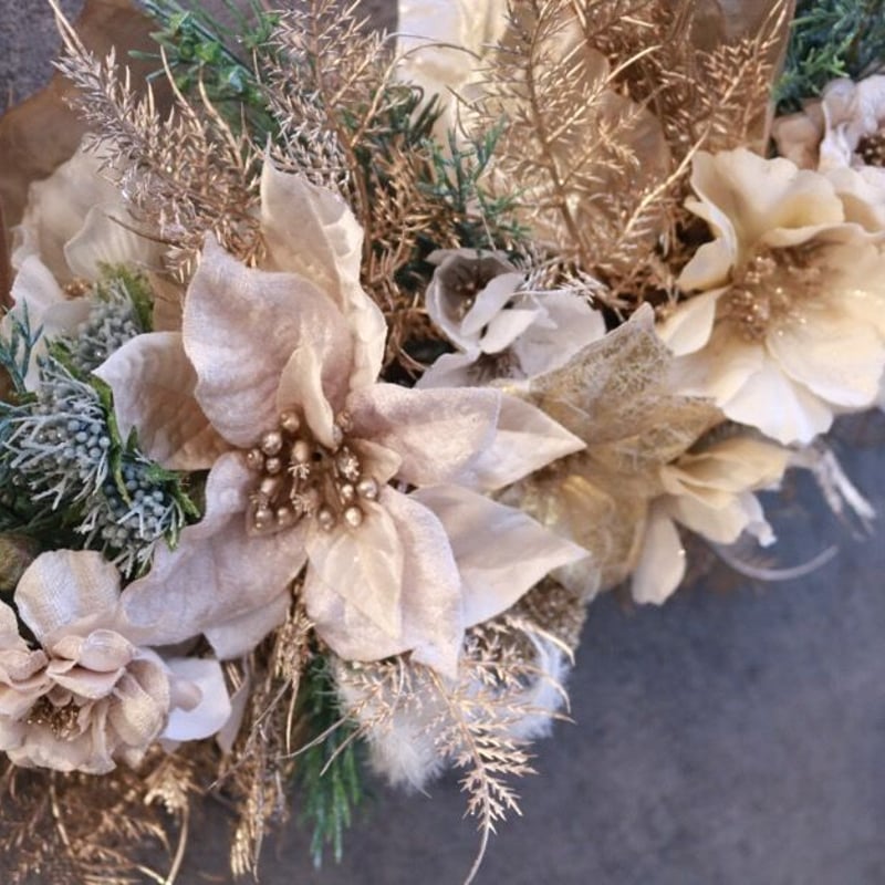 スエードリボンのハースリース〜half wreathe〜 | FlowerBalloon MU