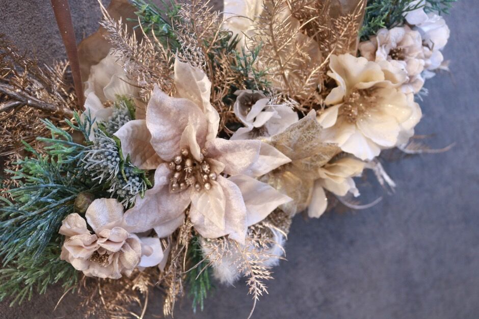 スエードリボンのハースリース〜half wreathe〜 | FlowerBalloon MU