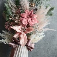 スエードポインセチアスワッグリース～peach blossom～