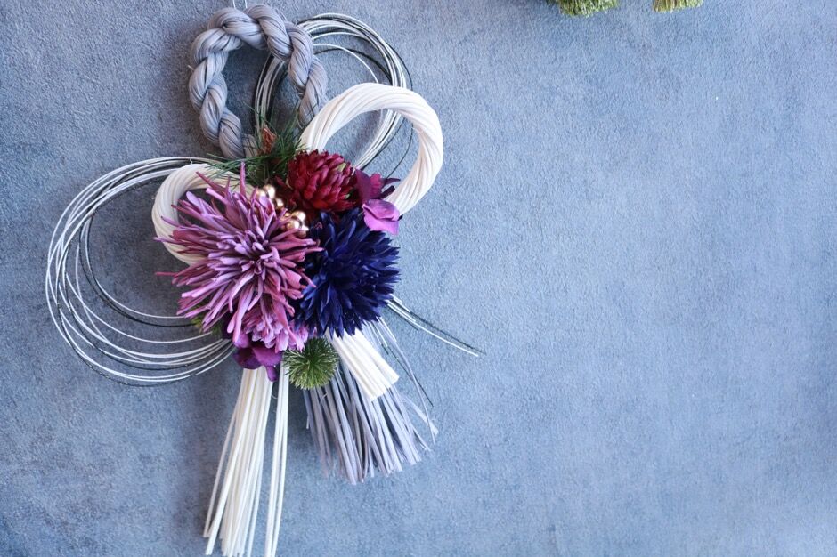 NEWしめ縄飾り〜若紫〜 | FlowerBalloon MUSUBITUKI