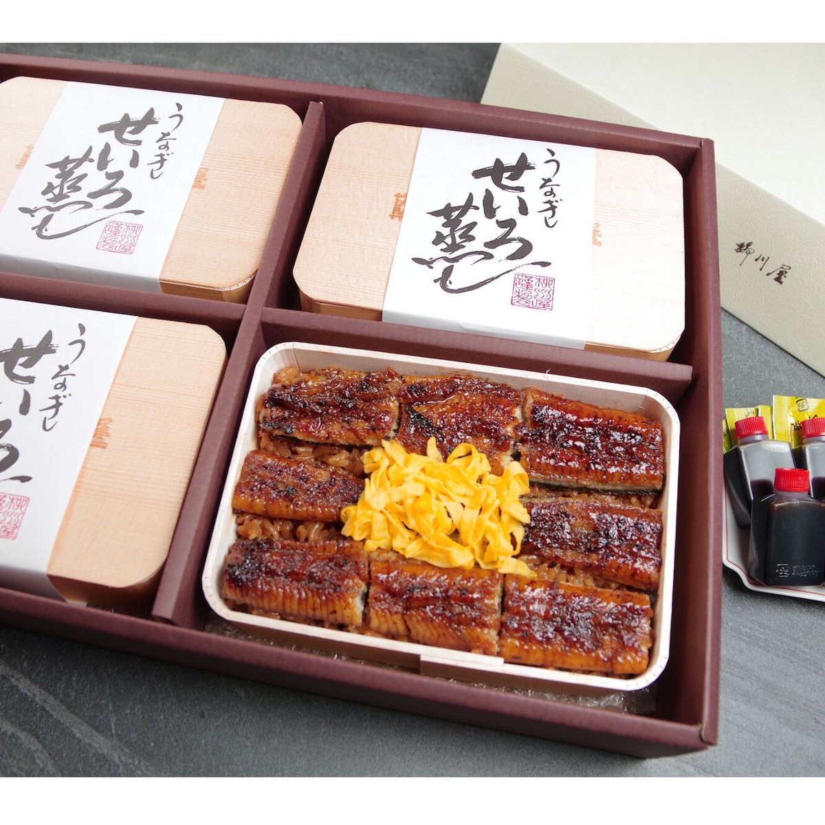 うなぎせいろ蒸し詰め合わせ 4折 / ご贈答用 ×3箱セット ※冷凍/冷蔵