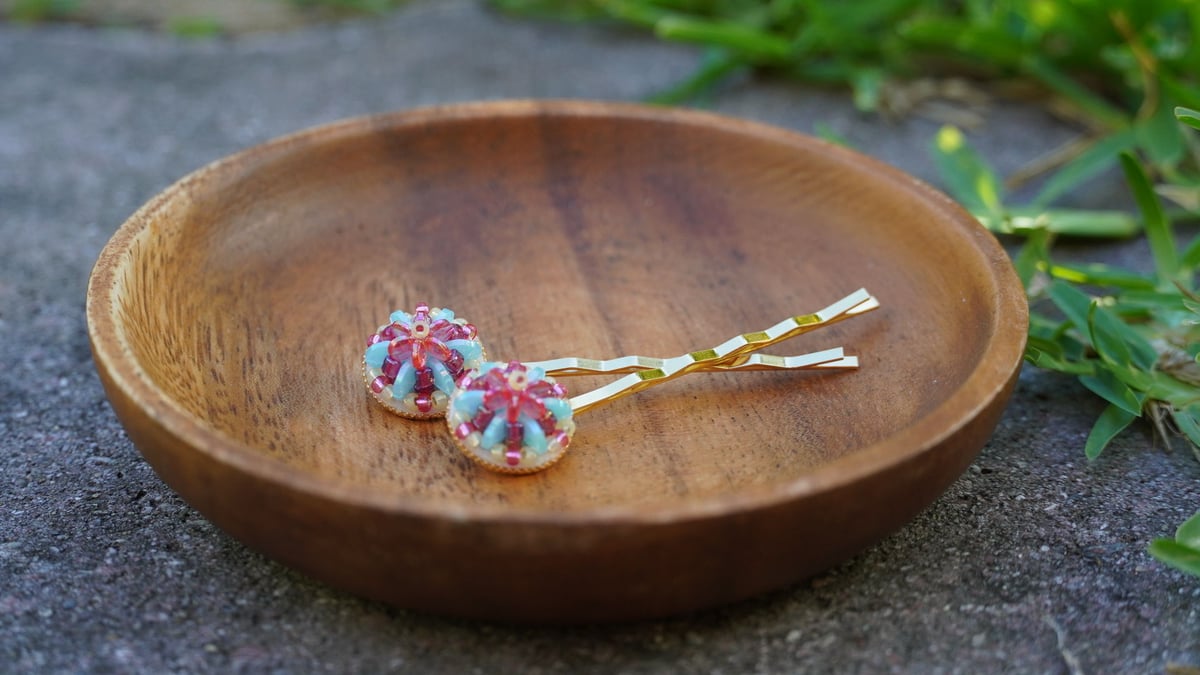 花笠 沖縄 ヘアピン付き 花笠 通販 ヘアピン 沖縄| つは琉球店