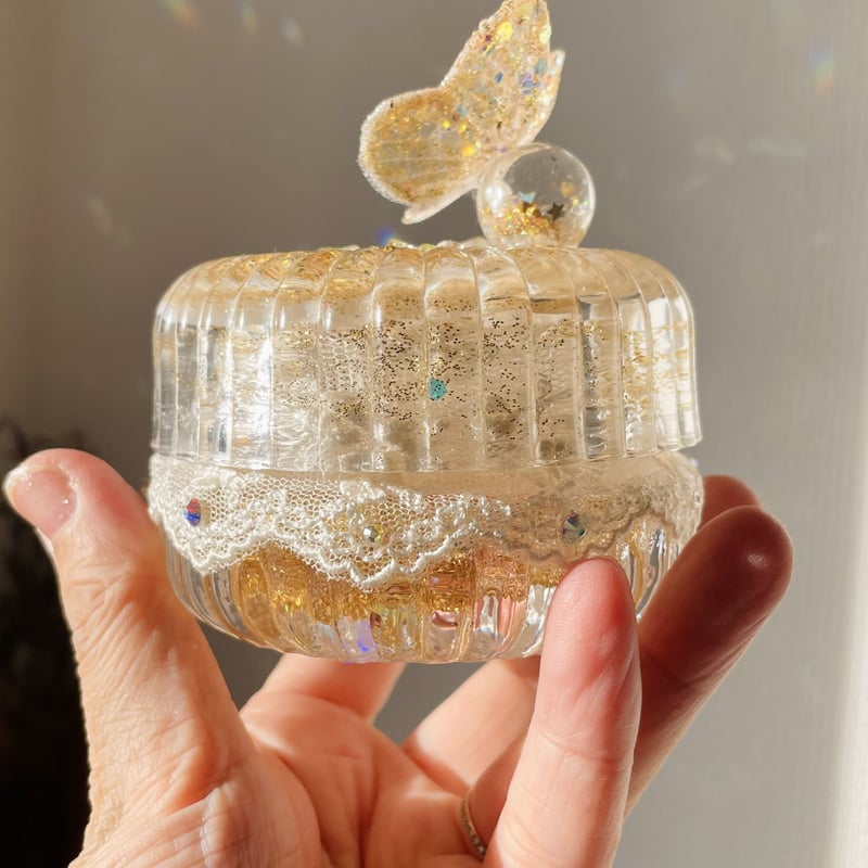 天然石さざれ付✨蝶々サンキャッチャー✨ 剥げ