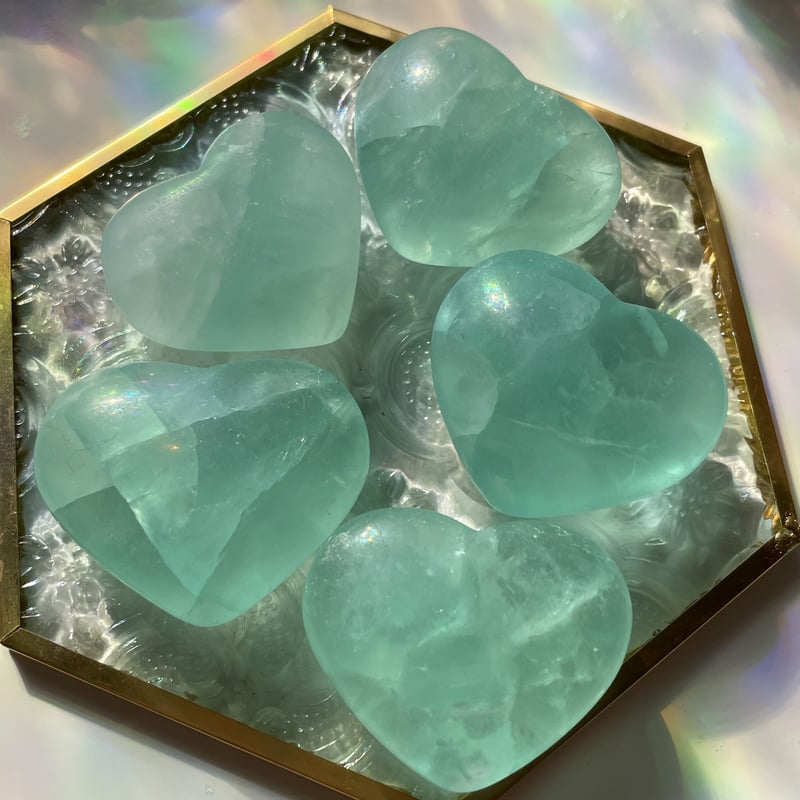 ミニグリーンフローライトハート💚 | Nature's Blessing77