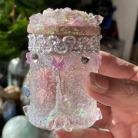 ペールパープルアメジストハートの小瓶💖🦋✨