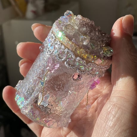 ペールパープルアメジストハートの小瓶💖🦋✨