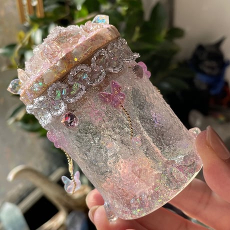ペールパープルアメジストハートの小瓶💖🦋✨