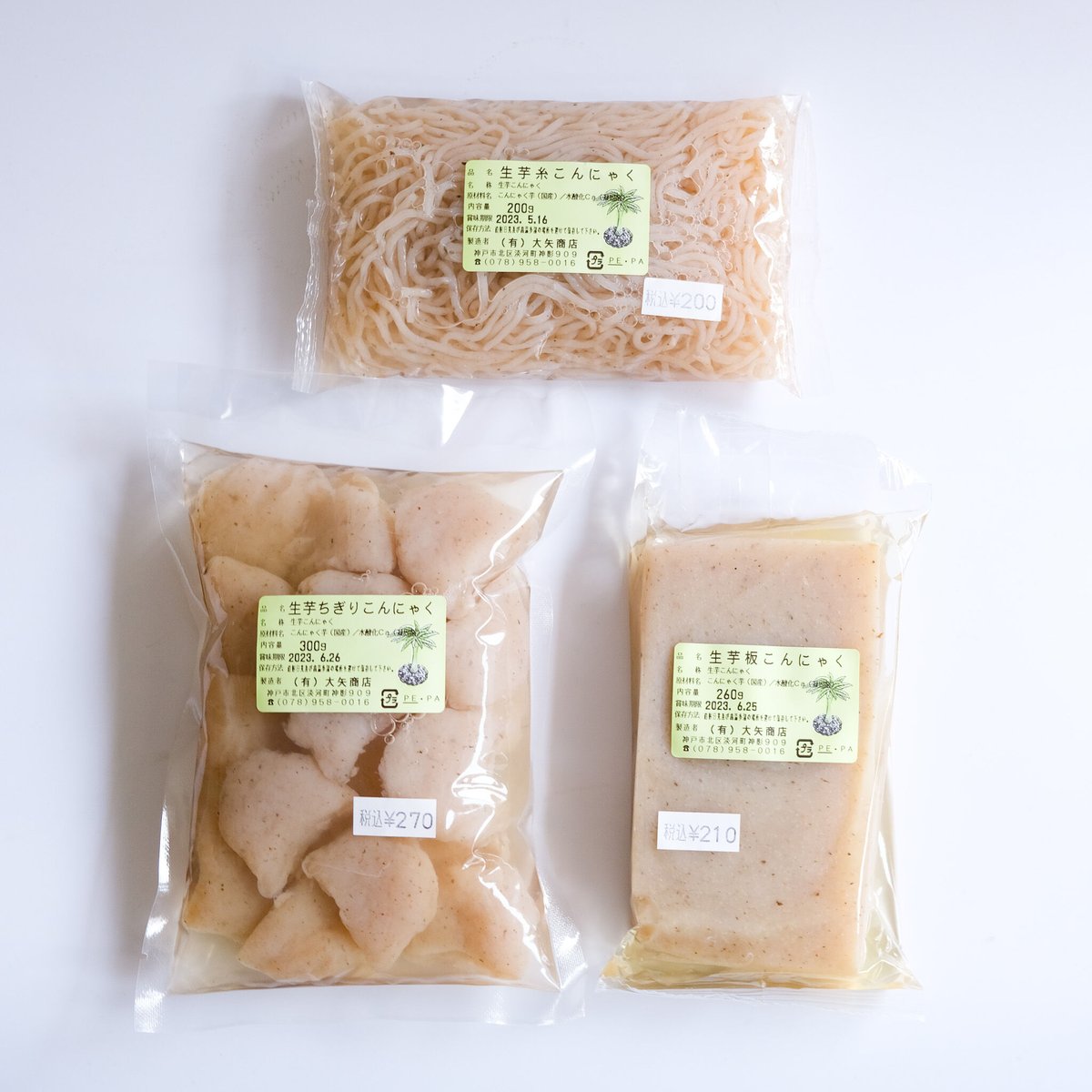 大矢商店さんの生芋こんにゃく 糸・板・ちぎり | FARMSTAND DELIVERY
