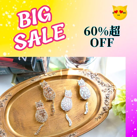 【BIG SALE】全品60%超OFF！Cats✨猫ブローチ✨