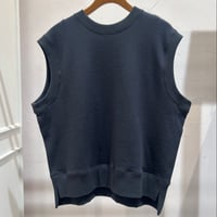 【9】ミニ裏毛ベスト #charcoal xオレンジ（ハンドステッチ）