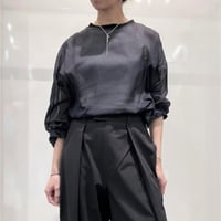 【9】コットンオーガンジーブラウス #Black