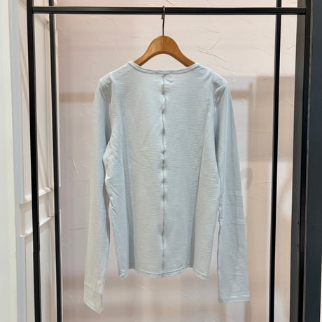 【9】コットンロングスリーブカットソー#Blue Grey