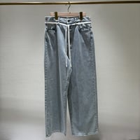 【HERBIER】ワイドストレートデニムパンツ＃Light Blue
