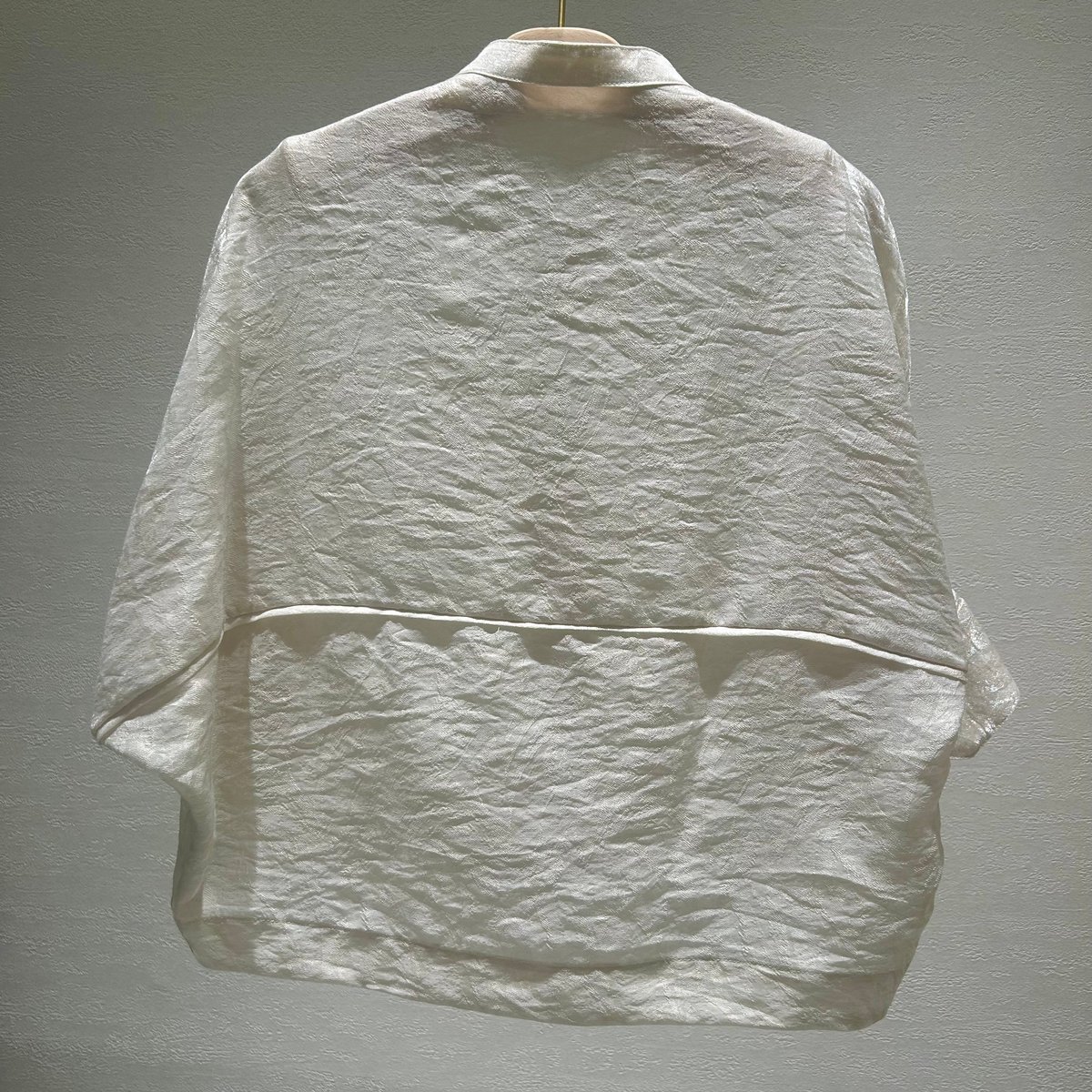 9】ジャガード風シアークロップドブラウス＃ivory | Daily9