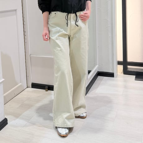 【HERBIER】カラーワイドデニムパンツ #Beige