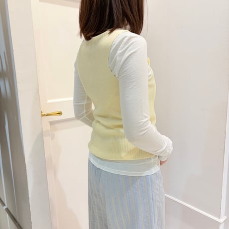 【9】コットンロングスリーブカットソー#White
