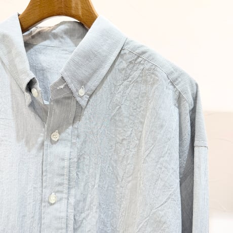 【9】コットンピケワッシャーシャツ ＃Navy
