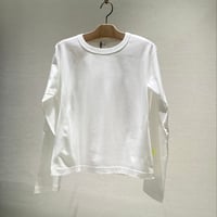 【9】クルーネック ロングスリーブTシャツ #white (サイドに蛍光色テープ)