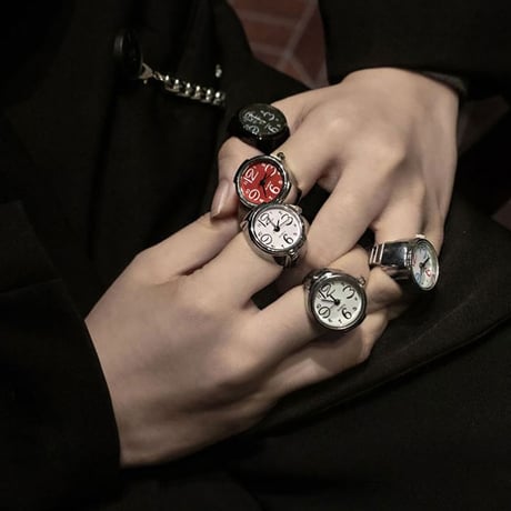 再入荷))デザイン時計リング