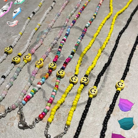 ♪605❤️ 花　ガラスビーズ　ジルコニア　マスクチェーン　メガネチェーン ♪605❤️ 花ガラスビーズジルコニアマスクチェーンメガネチェーン