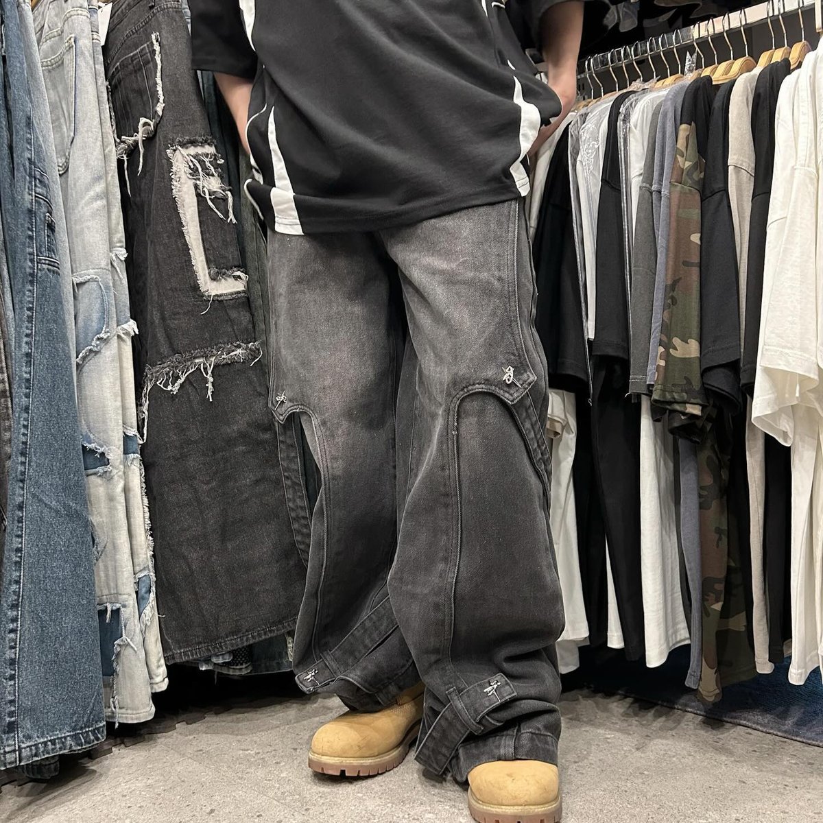 SLOBEIENA　ブラックデニム 星モチーフブラックデニムパンツ(NO.7949) | RICO