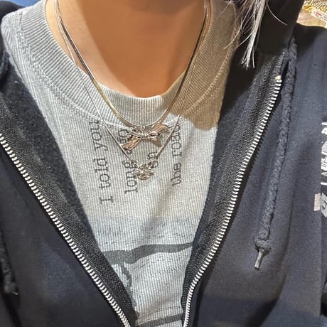 再入荷))リボン2セットネックレス(No.G859)