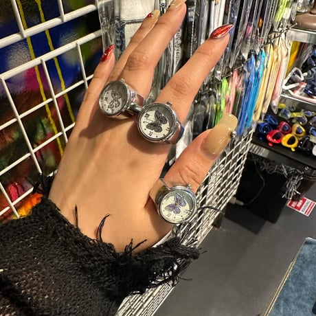 再入荷))バタフライ時計リング