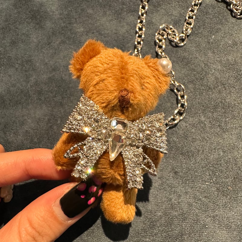 アプロジオ＆コー　クマネックレス ネックレス キラキラ クマちゃん ベアー CZ チェーン付き