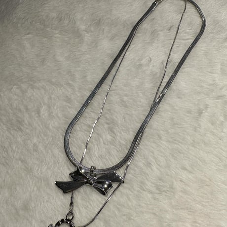 再入荷))リボン2セットネックレス(No.G859)