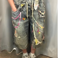 Y2Kチェーンデニムハーフパンツ