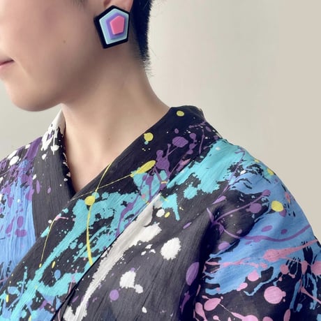 イヤリング/ピアス <contour 5 /コンター 5 >ピンク×パープル