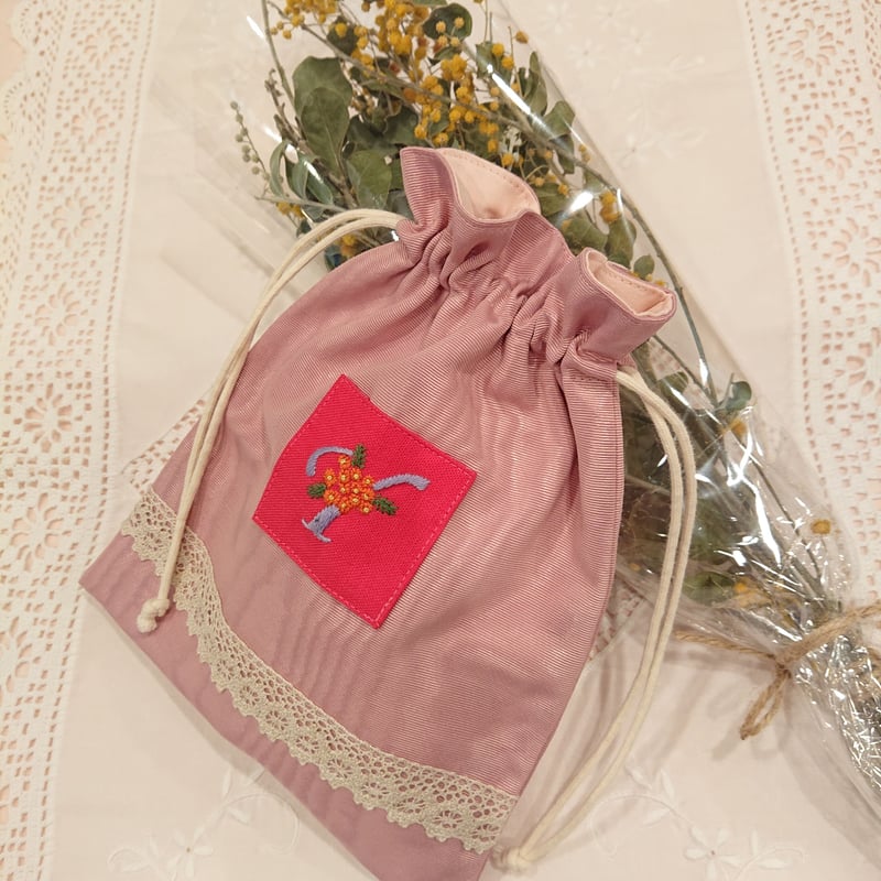 jpgoodbuy専用 whiteworkフランスアンティーク巾着バッグ*手刺繍 手刺繍イニシャルY 巾着 | Ethnic Tea Salon