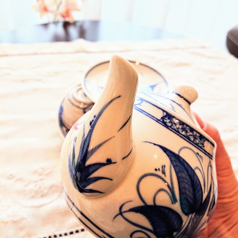 ベトナム バッチャン焼き 茶器セット タロイモにトンボ | Ethnic Tea Salon